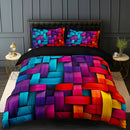 Axyaa Geometric Plaid Duvet Cover Set - 3 Piece All-Season Bedding