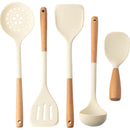 Axyaa Silicone Kitchen Utensils Set with Wooden Handle - Non-stick Cookware Tools
