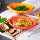 Axyaa Crab Shell Plate: Ceramic Sushi Appetizer Dessert Snack Plate - Molecular Cuisine Tableware