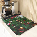 Axyaa Christmas Tree Printed Kitchen Drying Mat