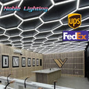 Axyaa Honeycomb LED Car Detailing Ceiling Light: Custom Hexagon Design for Car Showroom & Workshop.