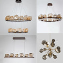 Axyaa Rock Glass Chandelier Pendant Lamps for Living Room Restaurant Bedroom