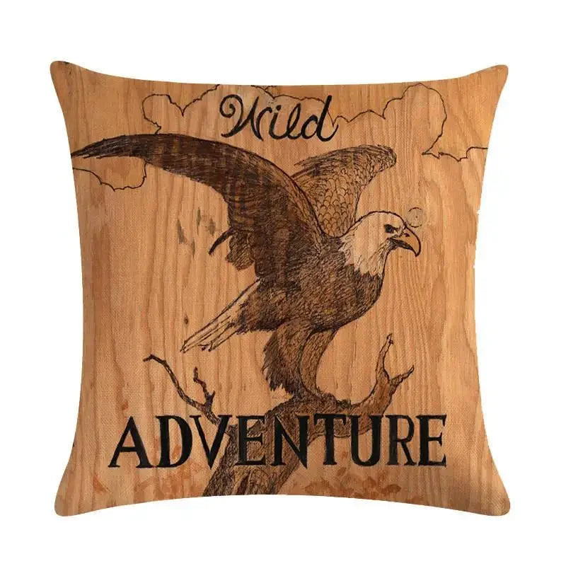 Axyaa Animal Pattern Cotton Linen Cushion Cover 45X45CM for Home Decor