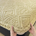 Luxurious Axyaa Fleece Jacquard Geometric Bed Sheet for Single/Double Mattress