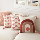 Axyaa Velvet Embroidered Pink Pillowcase Cojines 45X45 for Home and Sofa Decor