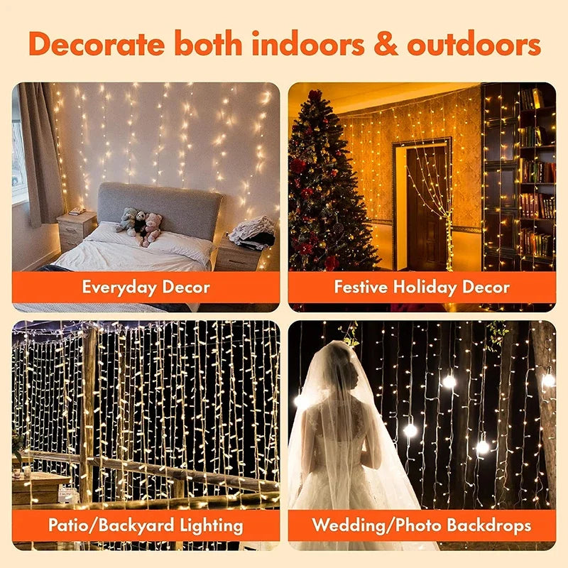 Axyaa Festive LED String Lights with 8 Modes & Remote Control