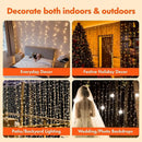 Axyaa Festive LED Curtain Lights with 8 Modes and Remote Control