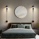 Axya Modern Rotating Black Wall Lamp with Switch for Bedroom Bedside