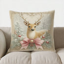 Axyaa Snowman Roses Floral Pattern Pillow Cover - Sofa Bedroom Car Décor