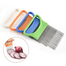Axyaa Stainless Steel Vegetable Slicer Fork - Kitchen Tool for Onion, Tomato, and Fruit