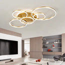 Axyaa LED Rings Chandelier: Modern Dimmable Ceiling Lighting for Living Room