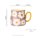Axyaa 16oz Hand Drawn Ceramic Mug, Breakfast Cereal Coffee Cup