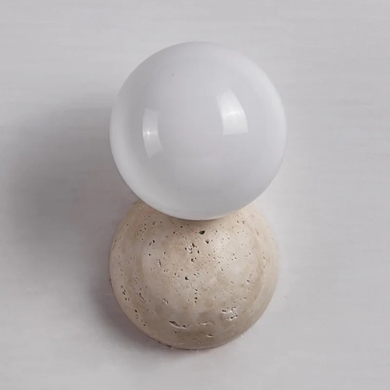 Axyaa White Glass LED Wall Lamp - Modern Nordic Living Room Kitchen Bathroom Light