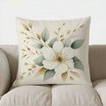 Axyaa Elegant Leaf & Dots Throw Pillow Cover
