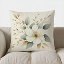 Axyaa Elegant Leaf & Dots Throw Pillow Cover