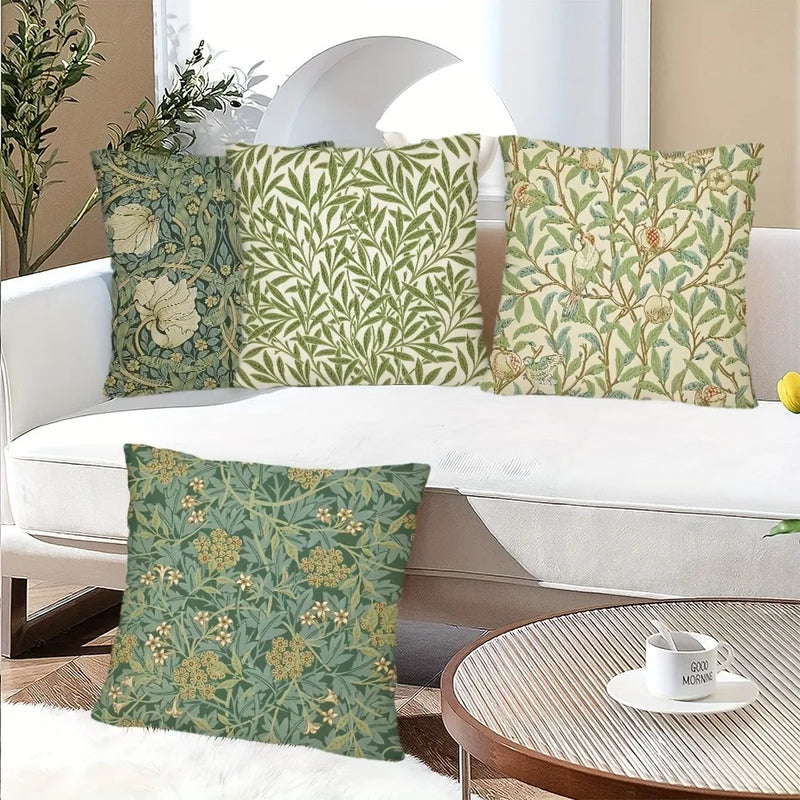 Axyaa Retro Plant Flower Pattern Pillowcase for Home Decor