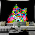 Axyaa Smart Cat Mandala Macrame Tapestry - Bohemian House Decor