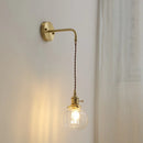 Axyaa Gray Glass LED Wall Lamp Sconce | Nordic Bedside Lamp for Home Decor