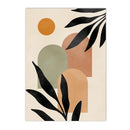 Axyaa Boho Abstract Geometric Leaves Sun Canvas Wall Art Home Decor