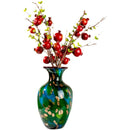 Axyaa Green Gilded Glass Vase for Modern Living Room Decor