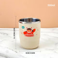 Axyaa Stainless Steel Cartoon Toothbrush Cup - Portable & Reusable Bathroom Accessory