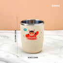 Axyaa Stainless Steel Cartoon Toothbrush Cup - Portable & Reusable Bathroom Accessory