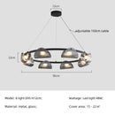 Axyaa Smoky Gray Glass Chandelier LED Pendant Light for Luxury Dining Room
