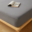 Axyaa Cotton Fitted Sheet with Elastic Bands for Double King Queen Bed, Non-Slip Solid Color