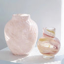 Axyaa Pink Marble Glass Vase – Elegant Home Decor Accent for Living Room