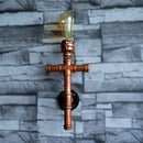 Axyaa Industrial Iron Pipe Wall Lamp Sconce for Loft Decor Steampunk Style