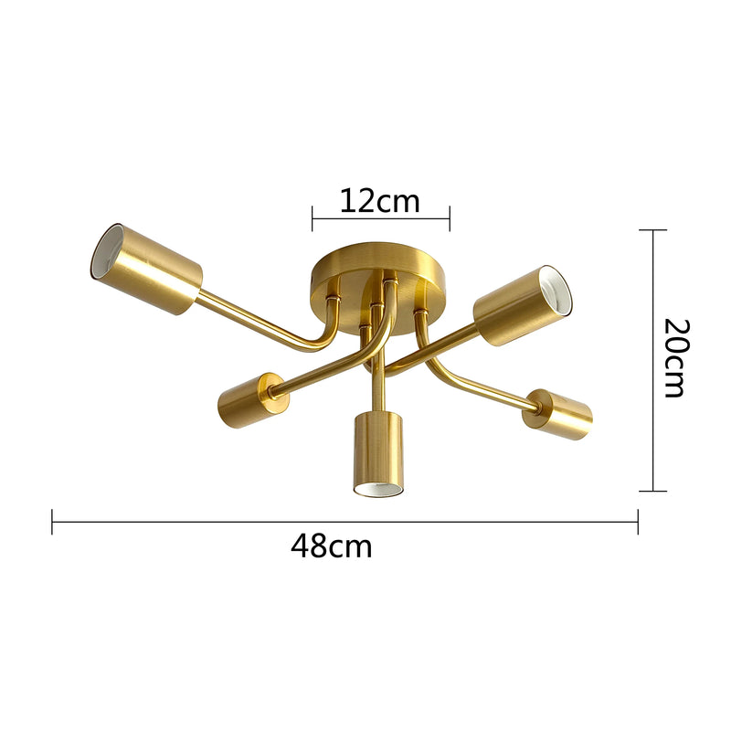 Axya Brass Ceiling Light Fixture for Modern Home Decor and Lighting