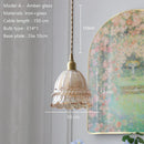 Axyaa Green Glass Shade Chandelier for Bedroom Dining Room Modern Minimalist LED Hanging Lamp