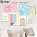 Axyaa Aura Gradient Heart Canvas Wall Art Decor