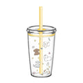 Axyaa Tritan Tumbler Cup with Straw & Lid Transparent Plastic for Cold Beverages