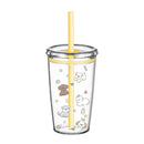 Axyaa Tritan Tumbler Cup with Straw & Lid Transparent Plastic for Cold Beverages