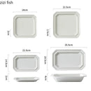 Axyaa Geometric Ceramic Plate Set for Molecular Cuisine and Dining