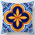 Colorful Geometric Flower Pillow Case by Axyaa: Simple Polyester Sofa Decorative Cover