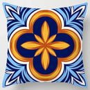Colorful Geometric Flower Pillow Case by Axyaa: Simple Polyester Sofa Decorative Cover