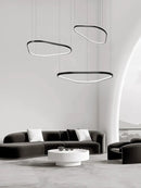Axyaa Irregular Geometry Ring LED Chandelier Pendant Light for Living, Dining, and Bedroom
