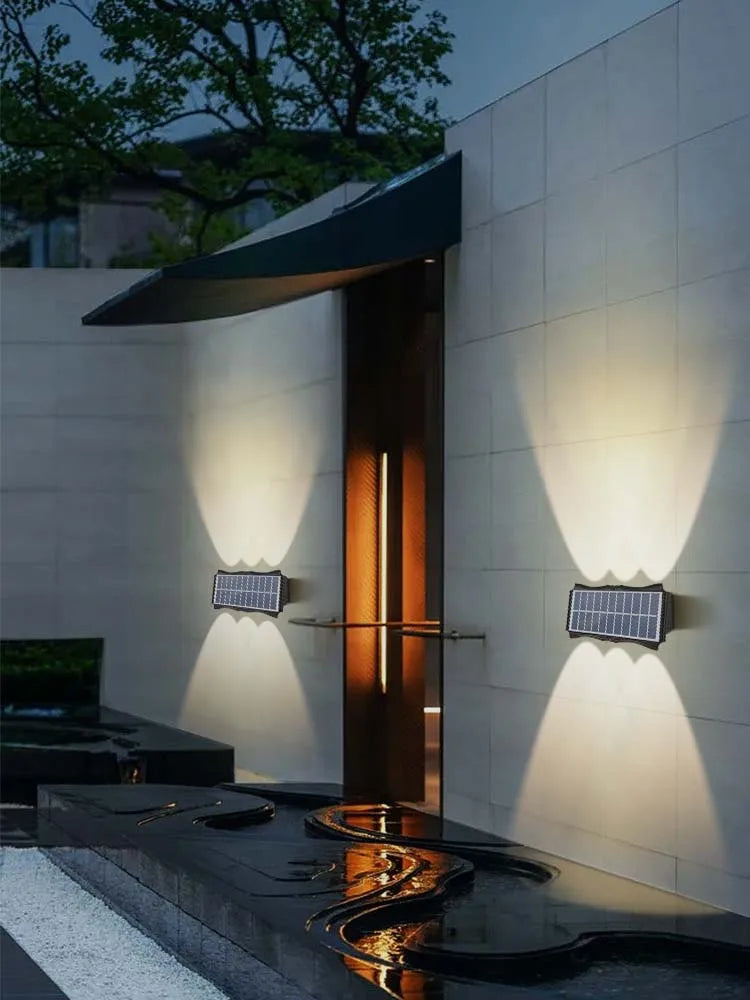 Axyaa Solar LED Outdoor Wall Lamps Illuminate Balcony Garden Decor
