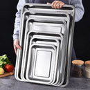 Axyaa Stainless Steel BBQ Tea Storage Serving Tray for Restaurant Grill Utensils