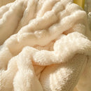 Axyaa Faux Rabbit Fur Plush Blanket for Home and Office Warmth