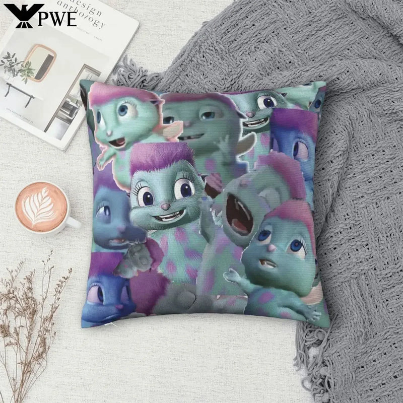 Axyaa Bibble Collage Pillowcase - Soft Polyester Throw Pillow Cover for Home Sofa Decor