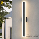 Axyaa Stainless Steel Black Sconces: Outdoor Long-strip Lighting Fixture