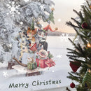Axyaa Christmas Cat Window Clings, Double-Sided Static Stickers, Cute New Year Decor