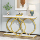 Axyaa 55" Faux Marble Console Table - Modern Entryway & Sofa Table
