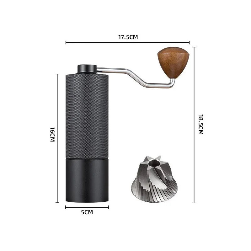 Axyaa Stainless Steel Manual Coffee Grinder with Extended Handle