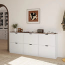 Axyaa Shoe Storage Cabinet with 6 Adjustable Drawers, Handleless Design - White
