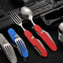 Axyaa 4-in-1 Stainless Steel Camping Utensils Set