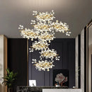 Axyaa Modern Vintage LED Stair Chandeliers for Living Room Ceiling Indoor Lighting